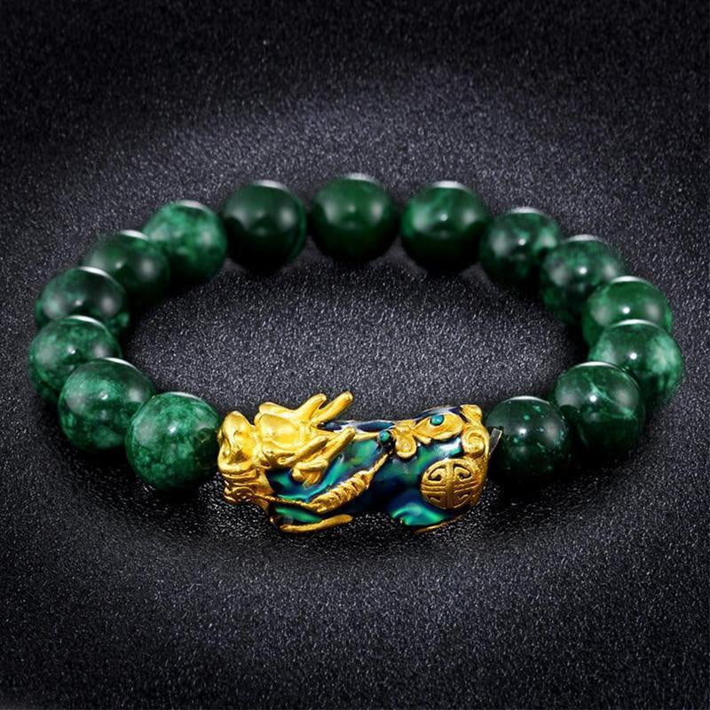 Handcrafted Health & Harmony Jade Feng Shui Bracelet - Dharmic Buddha Power