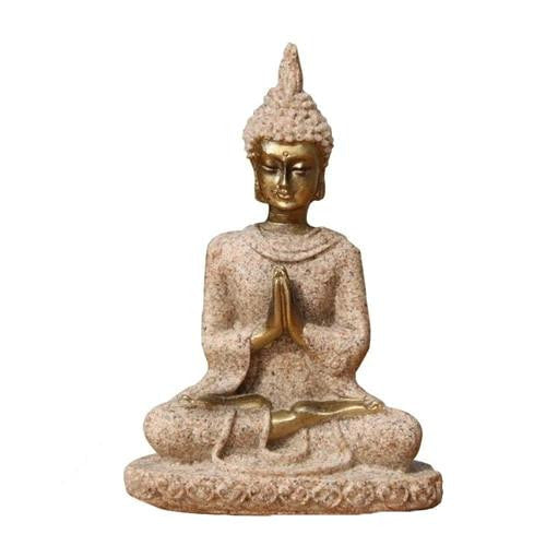 Dharma Sandstone Praying Buddha Statue
