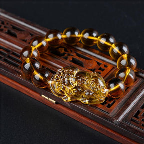 Handcrafted Citrine Feng Shui Bracelet - Dharmic Buddha Power