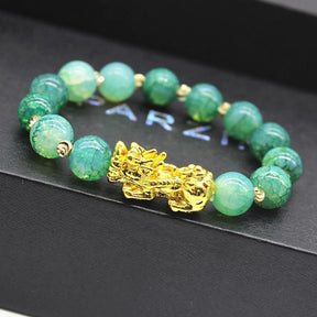 Handcrafted Jade Stone Feng Shui Pi Yao Bracelet