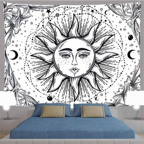 Mandala White Sun Tapestry - Dharmic Buddha Power