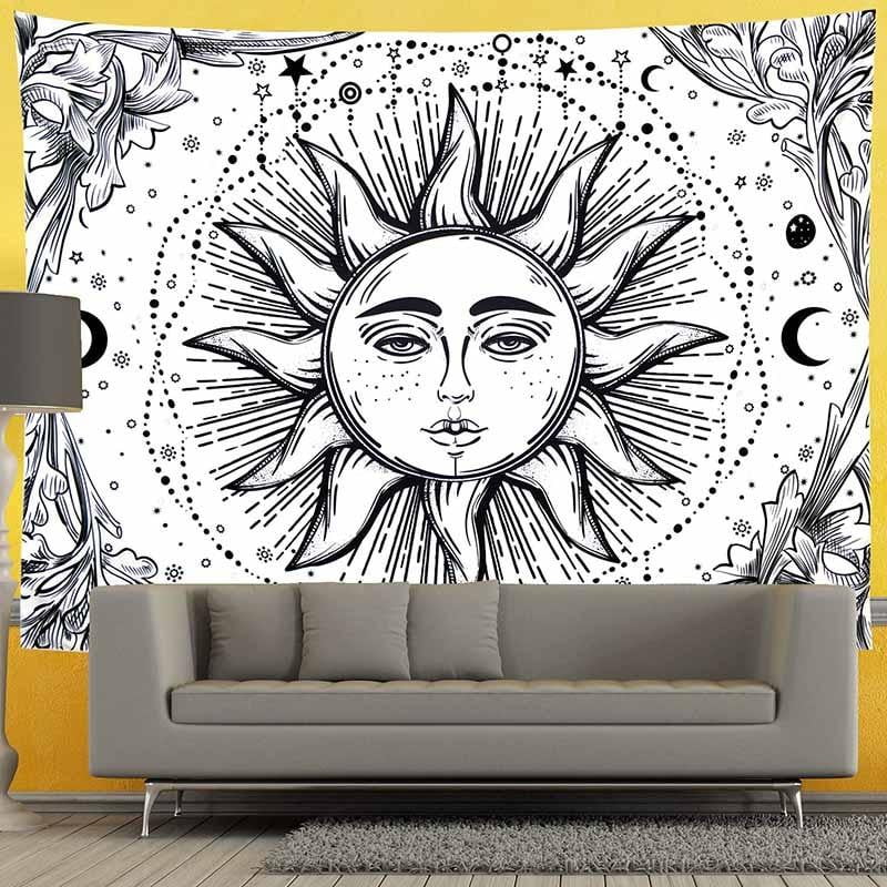 Mandala White Sun Tapestry - Dharmic Buddha Power