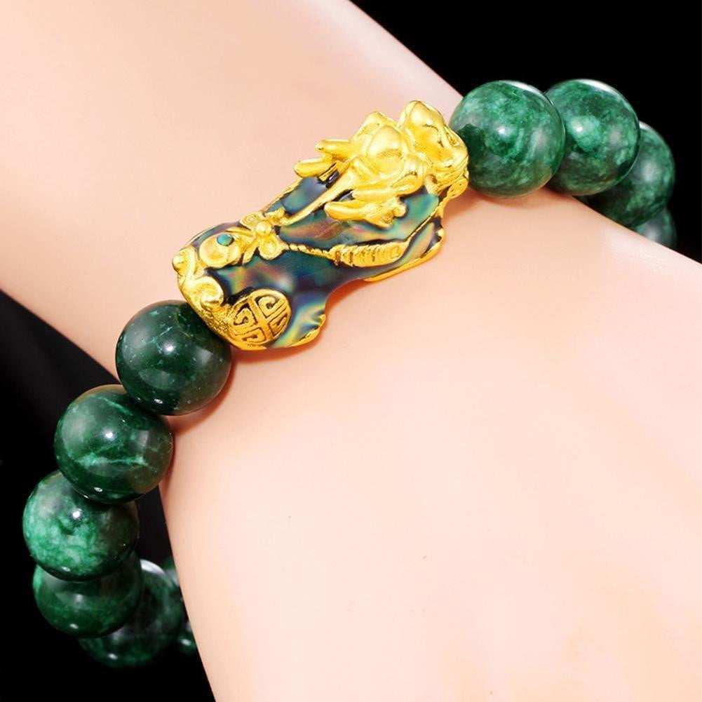 Handcrafted Health & Harmony Jade Feng Shui Bracelet - Dharmic Buddha Power