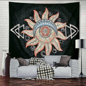 Dharmic Mandala Sun & Moon Tapestry - Dharmic Buddha Power
