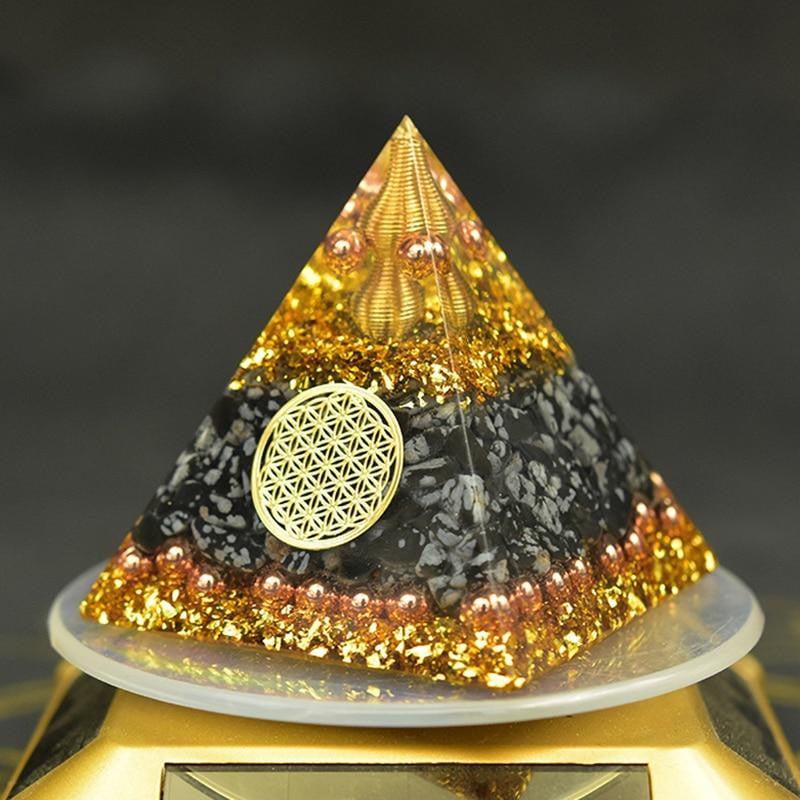 Reiki Energy Orgone Pyramid for EMF Protection - Chakra Balancing - Dharmic Buddha Power
