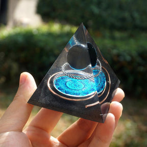 Lapis Lazuli Obsidian Chakra Healing Orgone Pyramid - Dharmic Buddha Power
