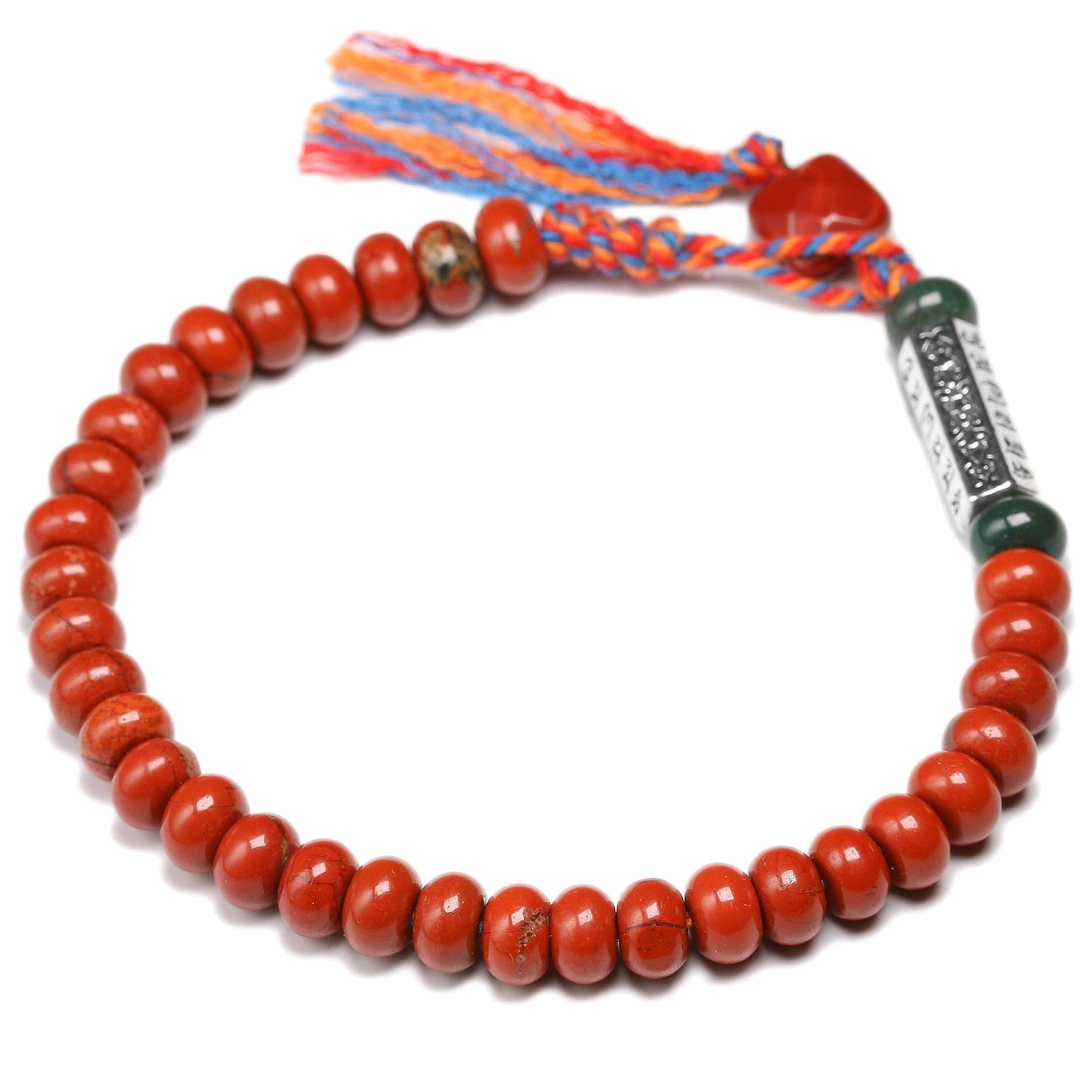 Men's Natural Red Jasper Bracelet - Dharmic Buddha Power