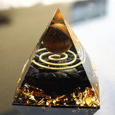 Tiger Eye Obsidian Reiki Pyramid - Dharmic Buddha Power