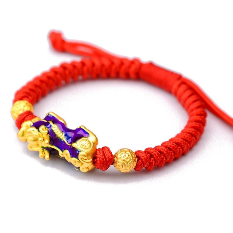 Handcrafted Red Rope Feng Shui Bracelet - Dharmic Buddha Power