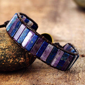 Lapis Lazuli Amethyst Protection Bracelet - Dharmic Buddha Power