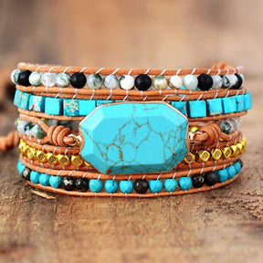 Ocean Turquoise Wrap Bracelet - Dharmic Buddha Power