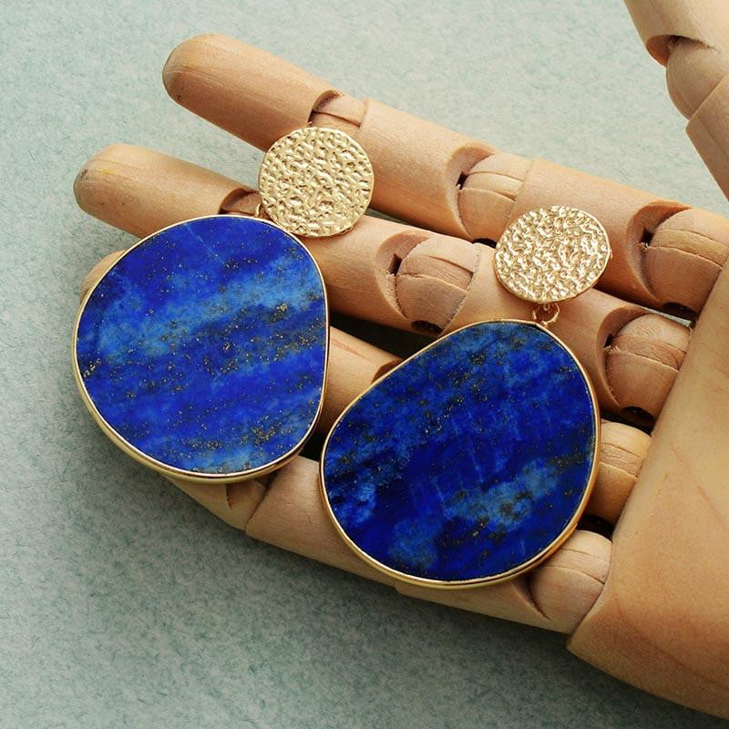 Vibrant Lapis Lazuli Energy Earrings - Dharmic Buddha Power