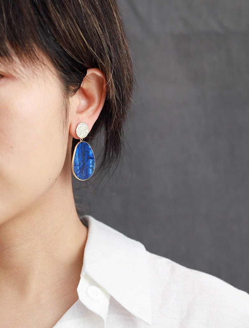 Vibrant Lapis Lazuli Energy Earrings - Dharmic Buddha Power
