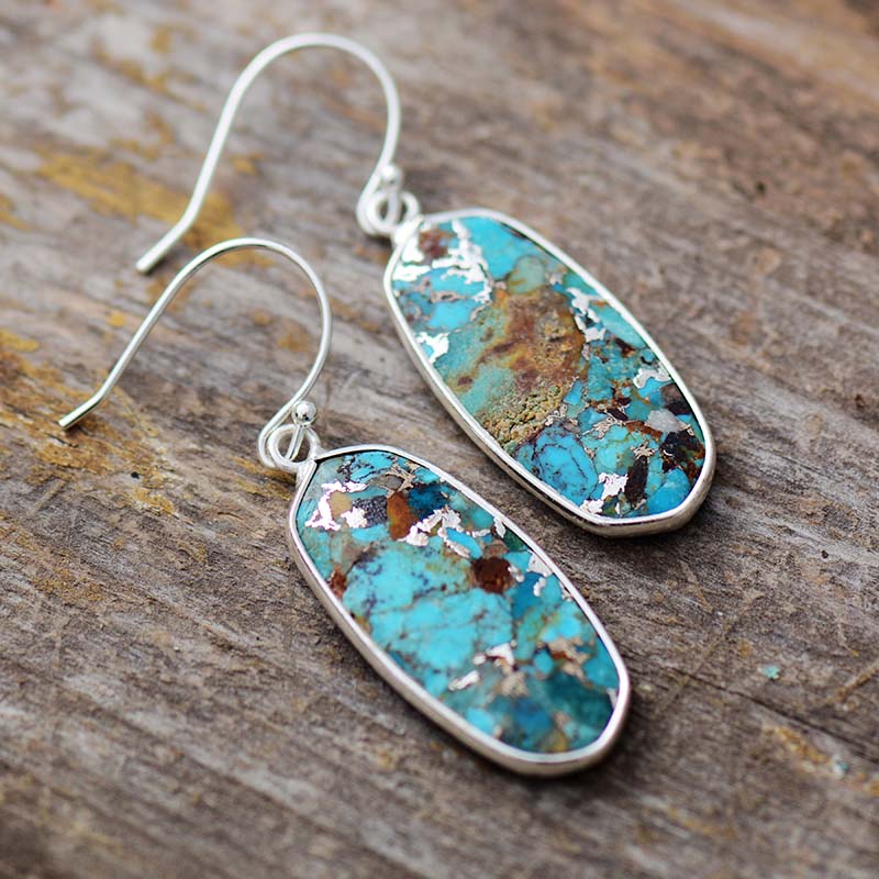Intense Natural Turquoise Earrings
