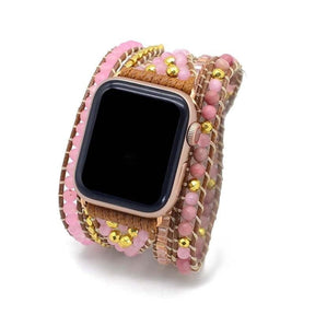 Love Rose Quartz Apple Watch Strap - Dharmic Buddha Power