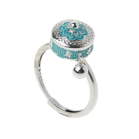 Stainless Steel Turquoise Buddhist Spinning Anxiety Ring - Dharmic Buddha Power