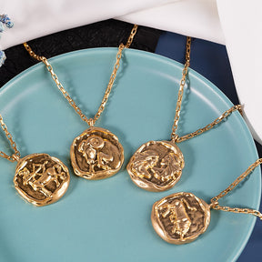 Pisces - Vintage Gold Zodiac Necklace