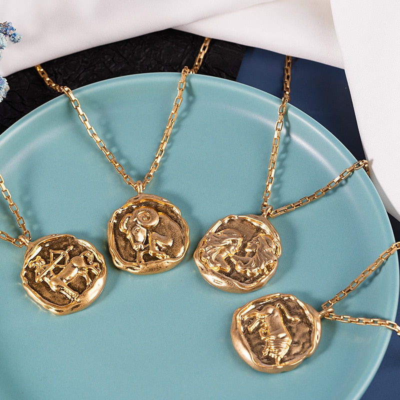 Capricorn - Vintage Gold Zodiac Necklace