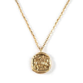 Taurus - Vintage Gold Zodiac Necklace - Dharmic Buddha Power
