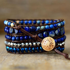 Vibrant Moonlight Lazuli Bracelet - Dharmic Buddha Power