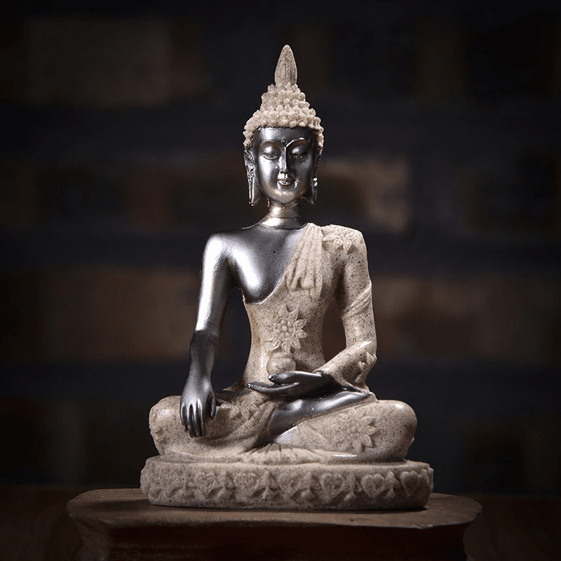 Dharma Dark Stone Buddha Statue